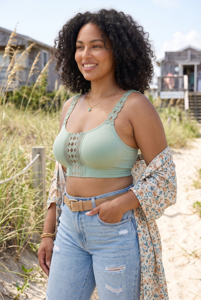 Boho Eye Lace Applique Bralette Plus - NeoKira Unlimited