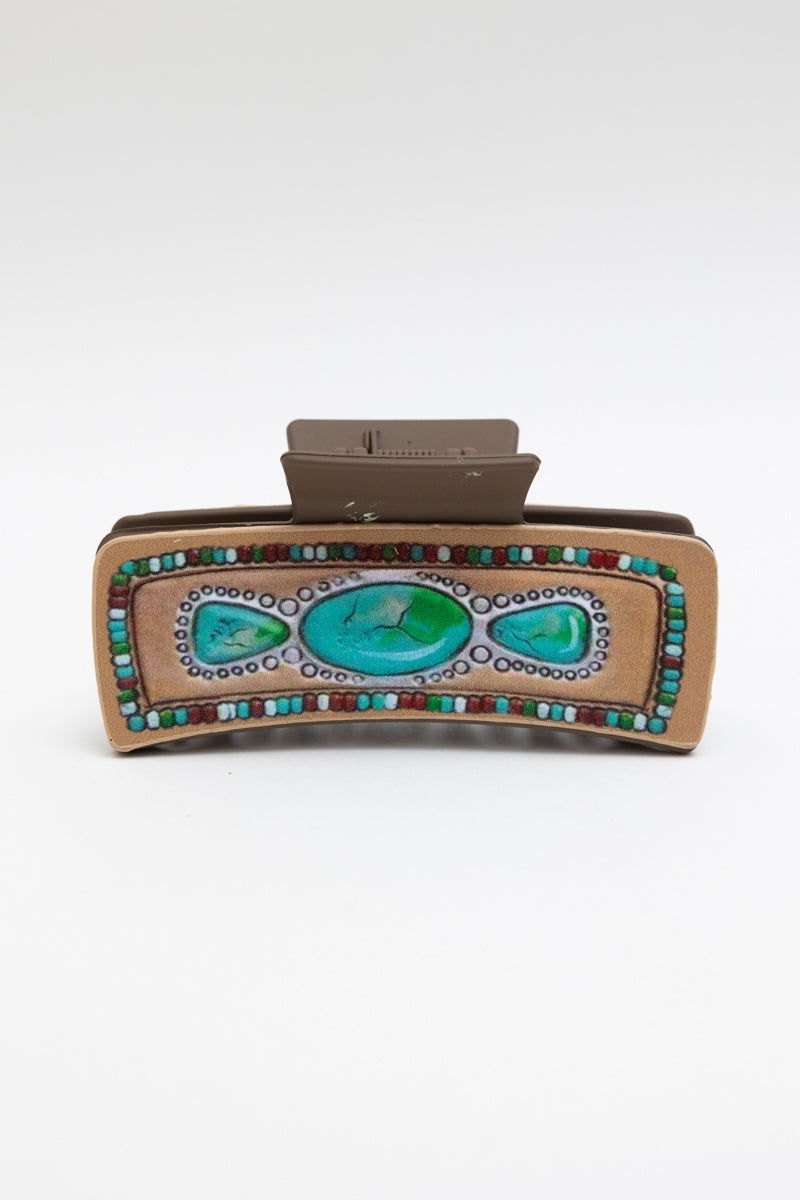 Turquoise Dream Hair Claw – Stylish Stone-Inspired Hair Accessory 🦋 - NeoKira Unlimited