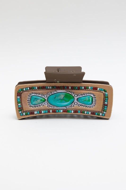 Turquoise Dream Hair Claw – Stylish Stone-Inspired Hair Accessory 🦋 - NeoKira Unlimited