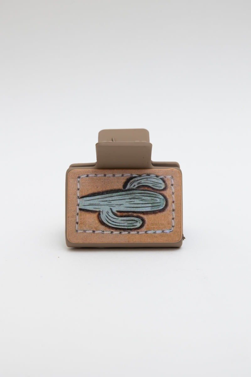 Western Cactus Print Square Hair Claw Clip For Women - NeoKira Unlimited