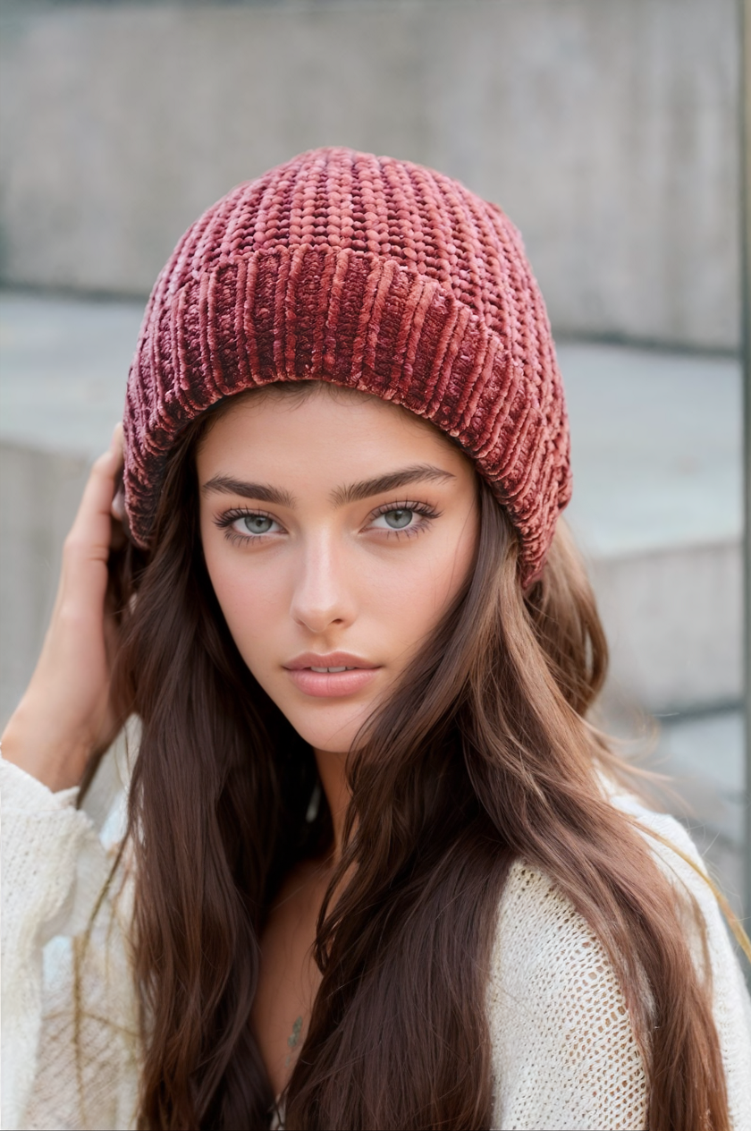 Soft Chenille Beanie Hats & Hair Leto Collection   