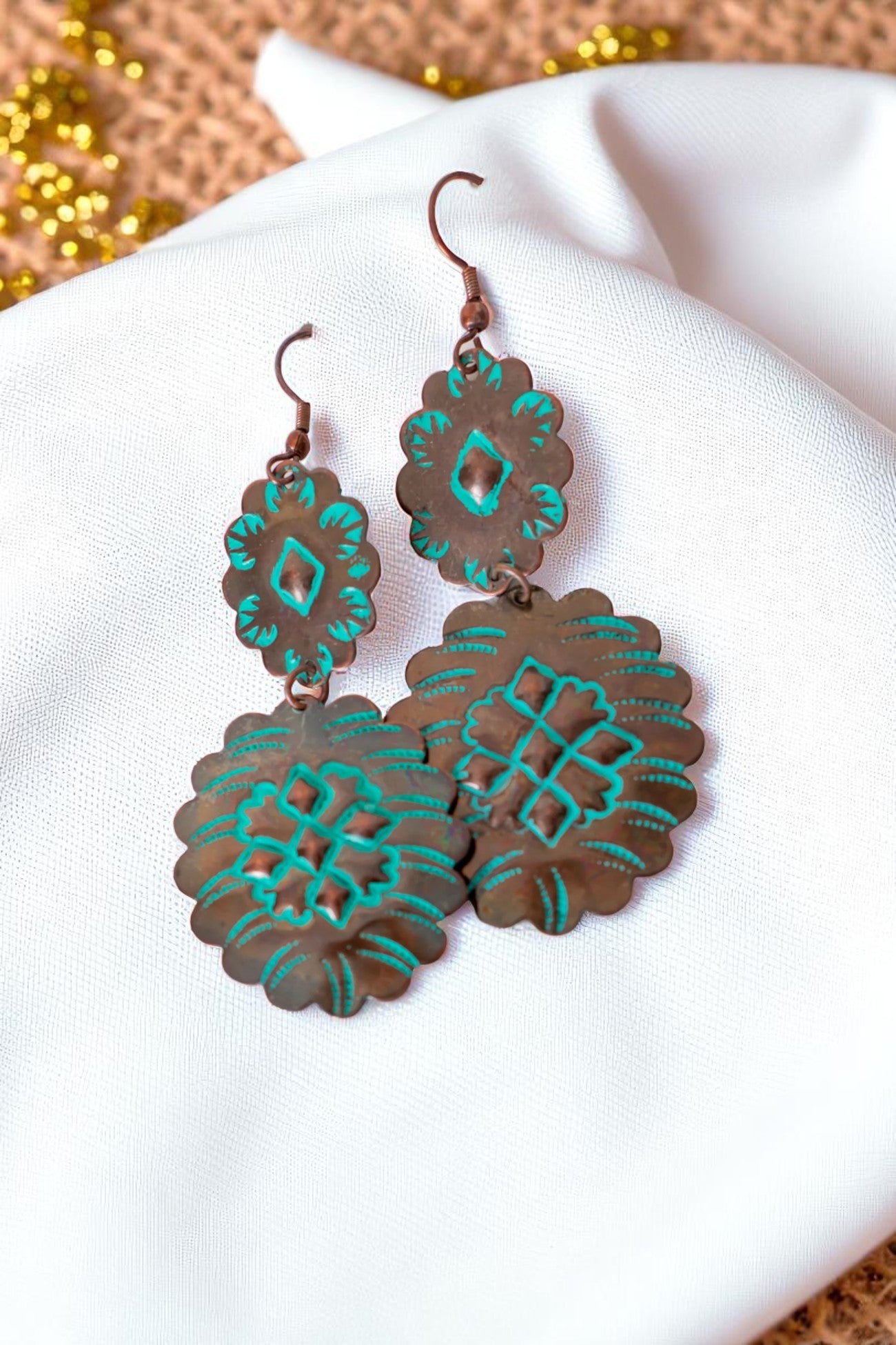 Turquoise Flower Drop Earrings - NeoKira Unlimited