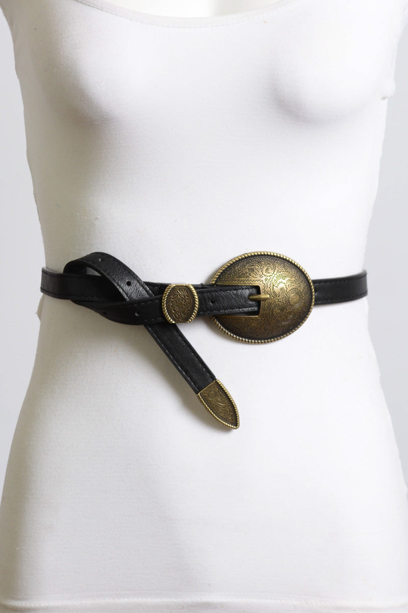 Oval Embossed Vintage Buckle Belt - NeoKira Unlimited