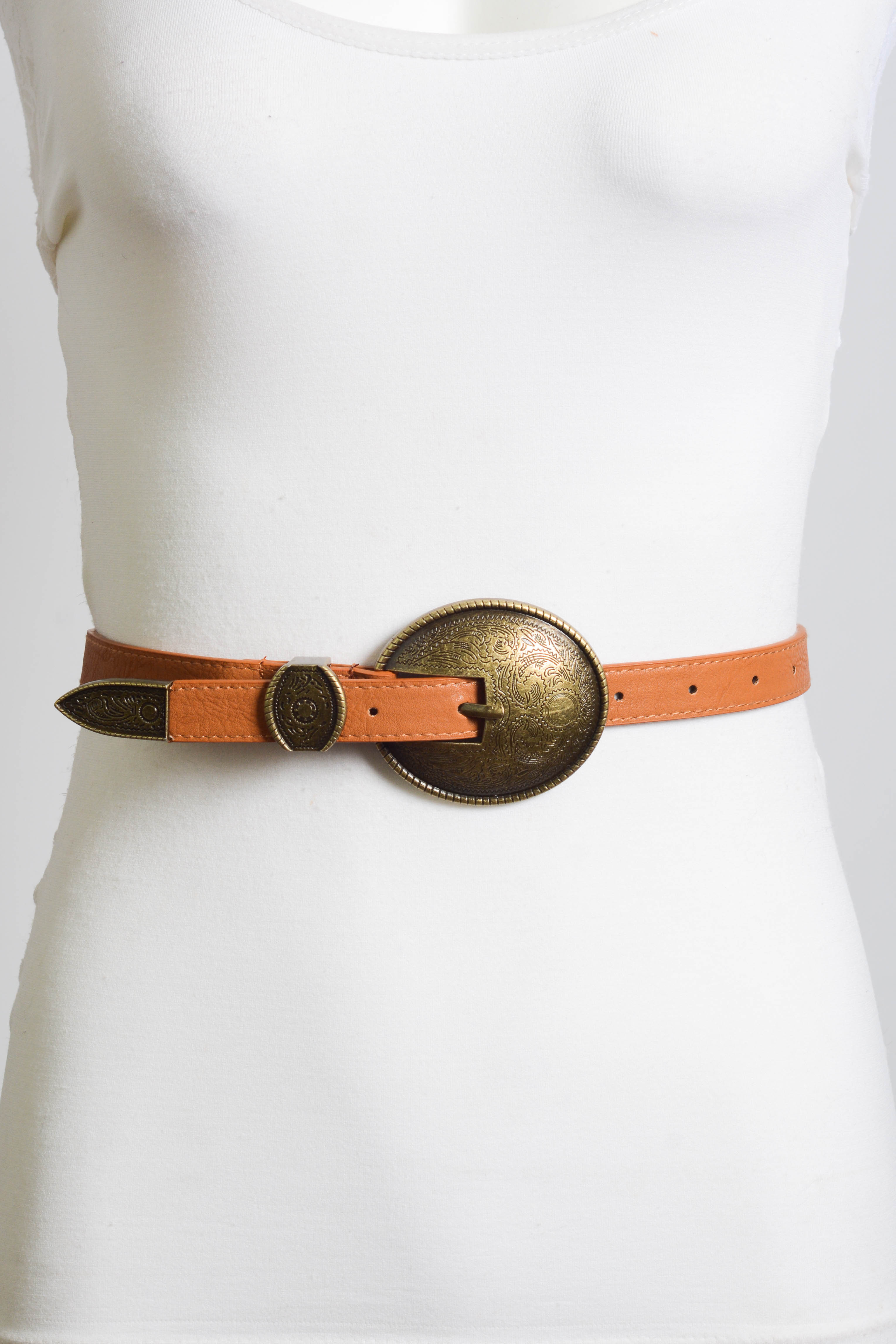 Oval Embossed Vintage Buckle Belt - NeoKira Unlimited
