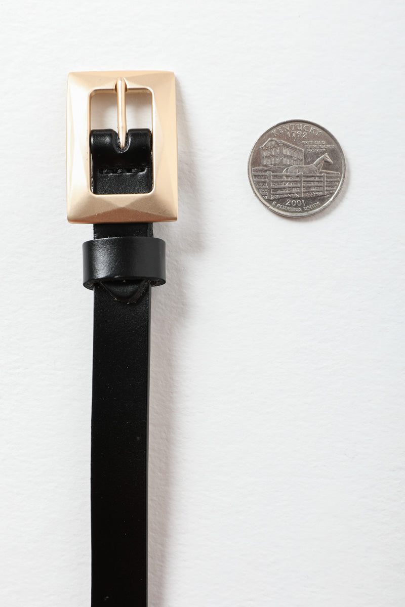 Gold Buckle Skinny Belt – Chic and Elegant - NeoKira Unlimited
