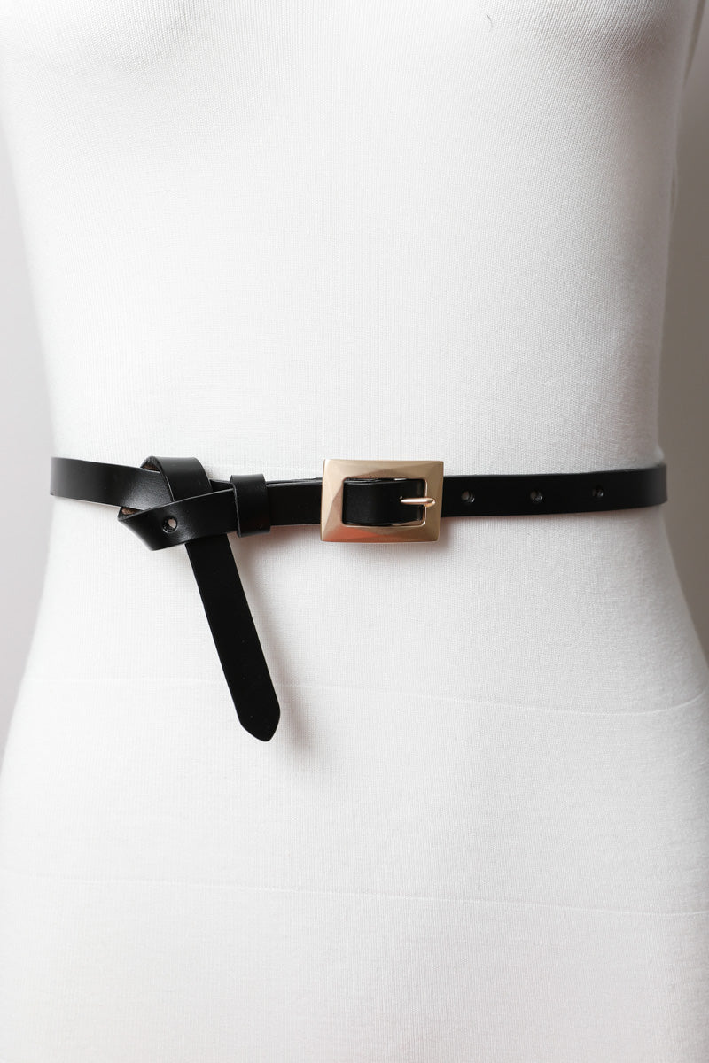 Gold Buckle Skinny Belt – Chic and Elegant - NeoKira Unlimited