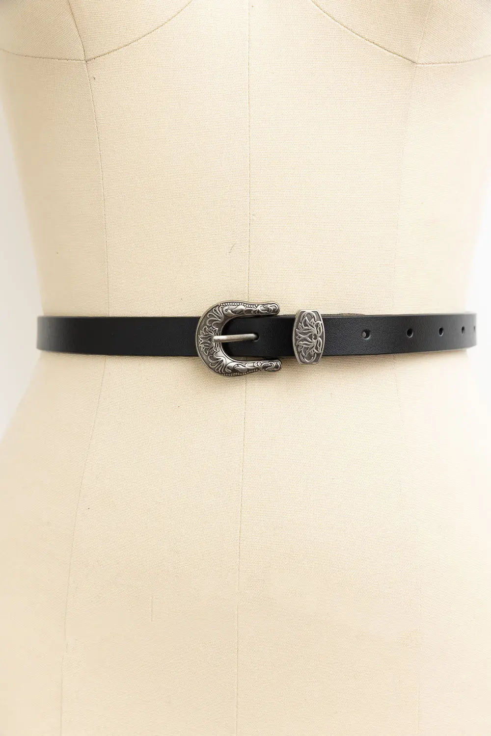 Western Style Skinny Leather Belt - Cowgirl Chic - NeoKira Unlimited