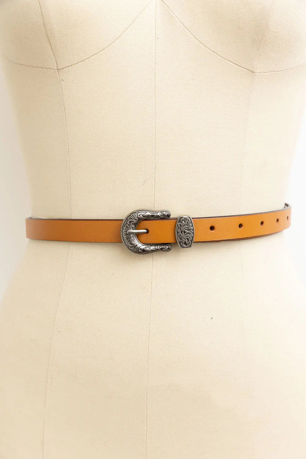Western Style Skinny Leather Belt - Cowgirl Chic - NeoKira Unlimited