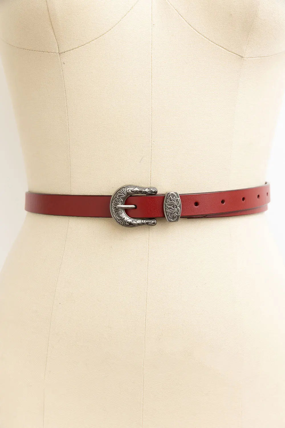 Western Style Skinny Leather Belt - Cowgirl Chic - NeoKira Unlimited