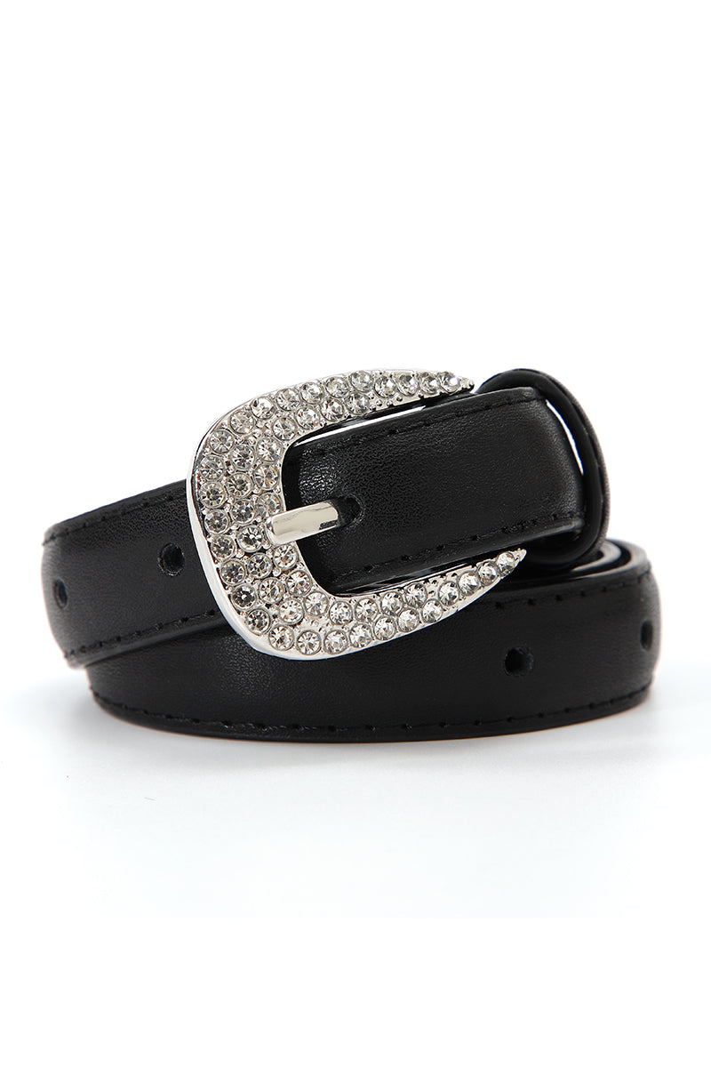 Rhinestone Skinny Western Glam Belt - NeoKira Unlimited
