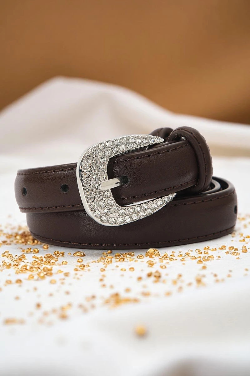Rhinestone Skinny Western Glam Belt - NeoKira Unlimited