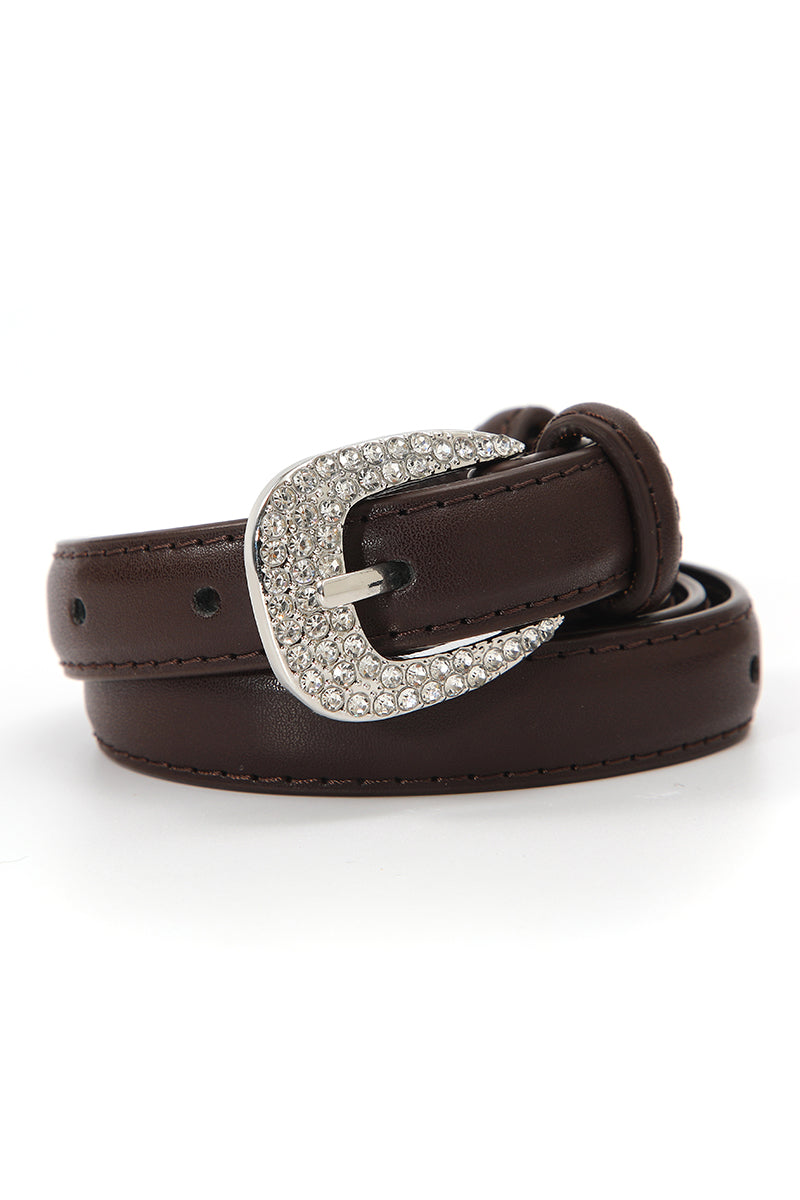 Rhinestone Skinny Western Glam Belt - NeoKira Unlimited