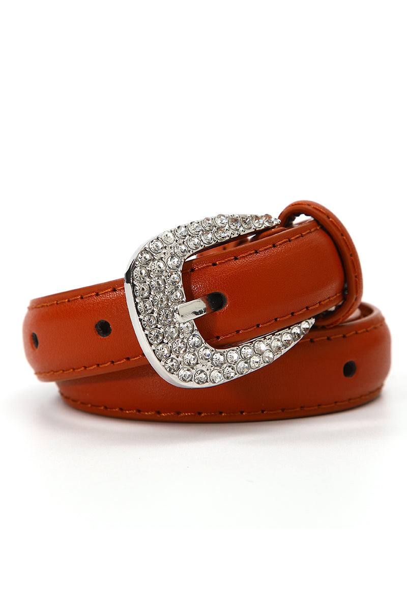 Rhinestone Skinny Western Glam Belt - NeoKira Unlimited
