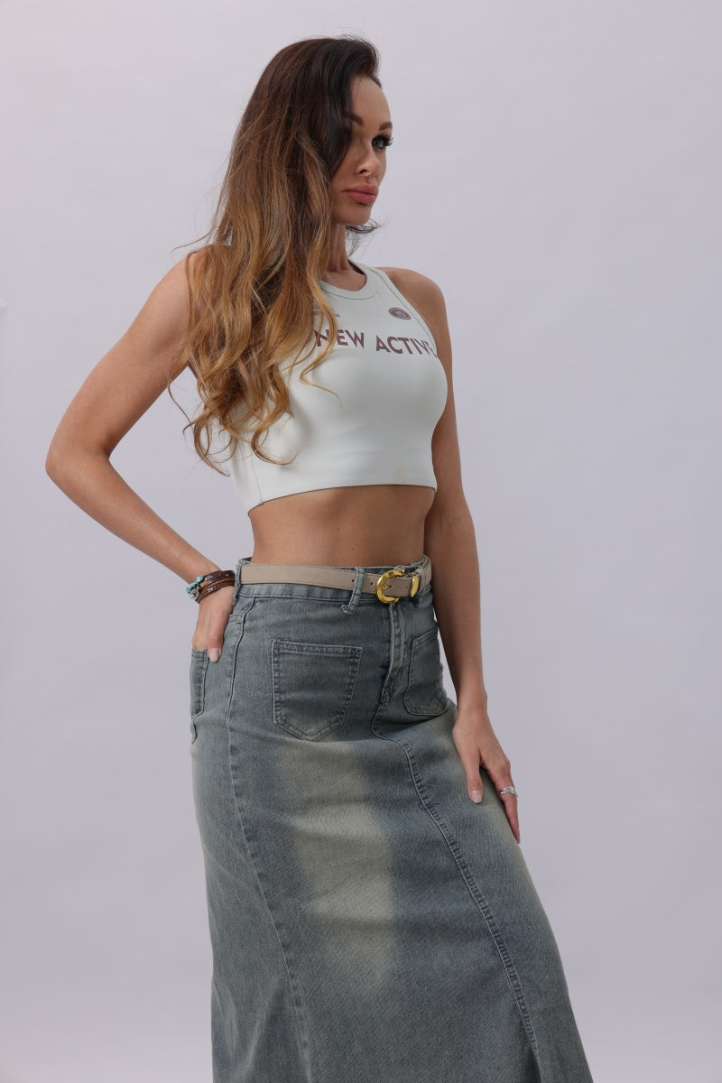 Golden Horseshoe Suede Belt - Subtle Western - NeoKira Unlimited