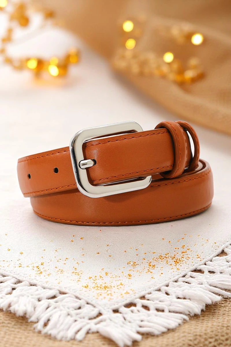 Sleek Classic Silver Buckle Belt - Timeless Function - NeoKira Unlimited