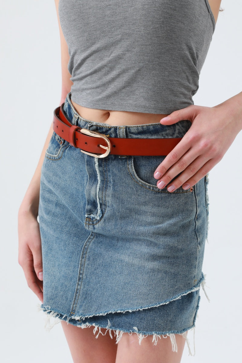 Sleek U-Shape Metal Buckle Minimalist Belt - NeoKira Unlimited