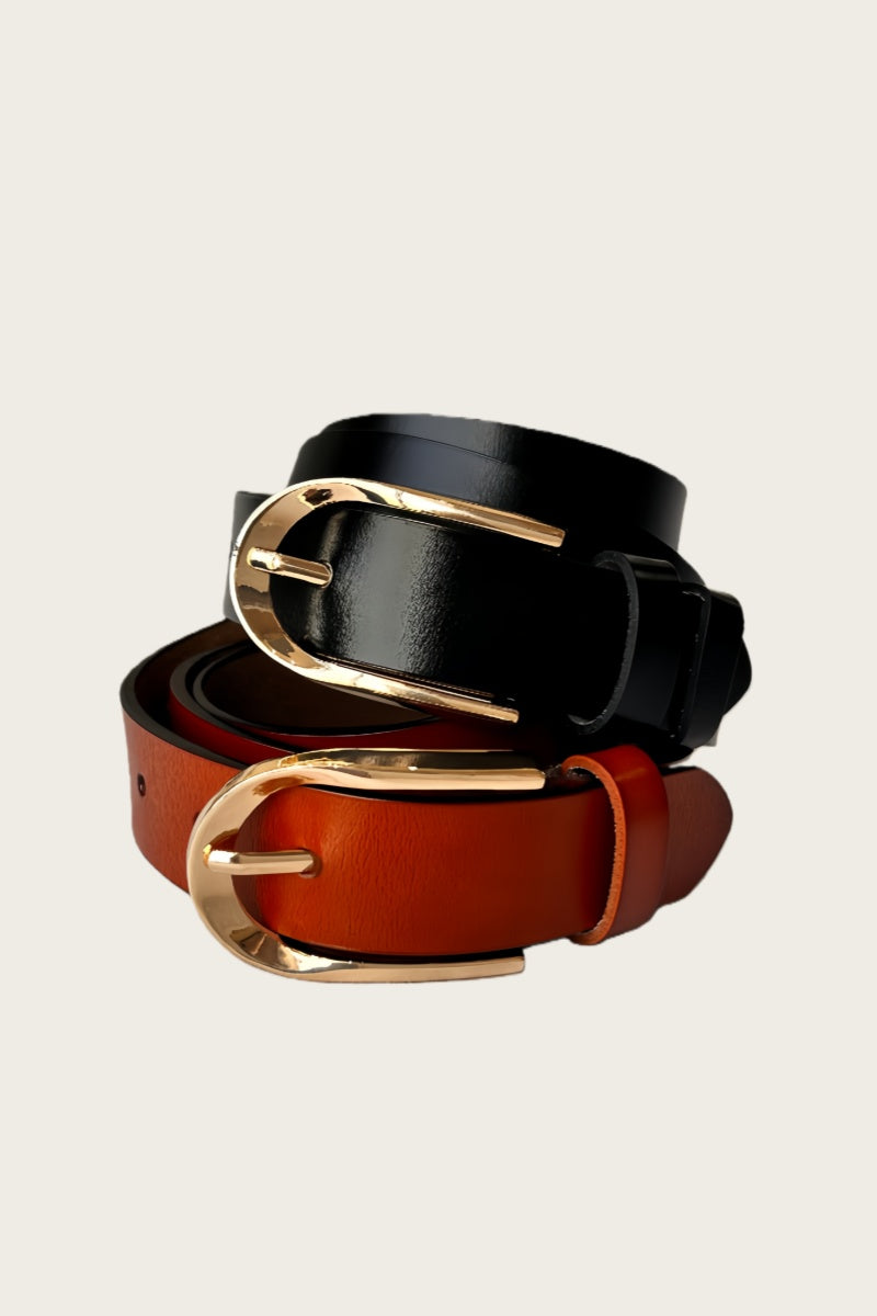 Sleek U-Shape Metal Buckle Minimalist Belt - NeoKira Unlimited