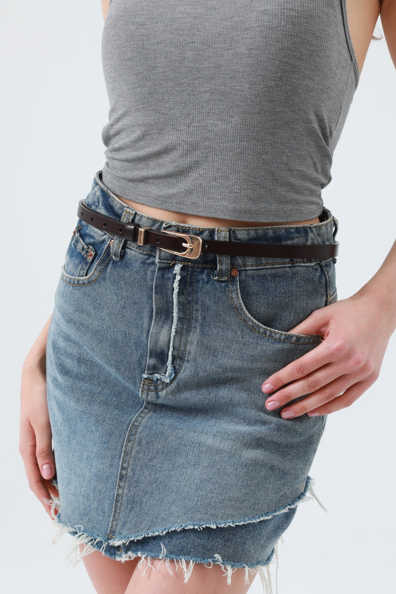 The Everyday Essential: Premium Skinny Leather Belt - NeoKira Unlimited