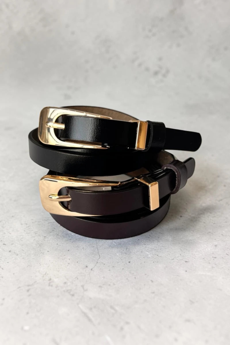 The Everyday Essential: Premium Skinny Leather Belt - NeoKira Unlimited