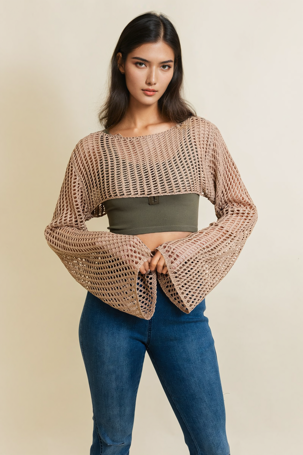 Loom Knitted Cropped Sweater - NeoKira Unlimited