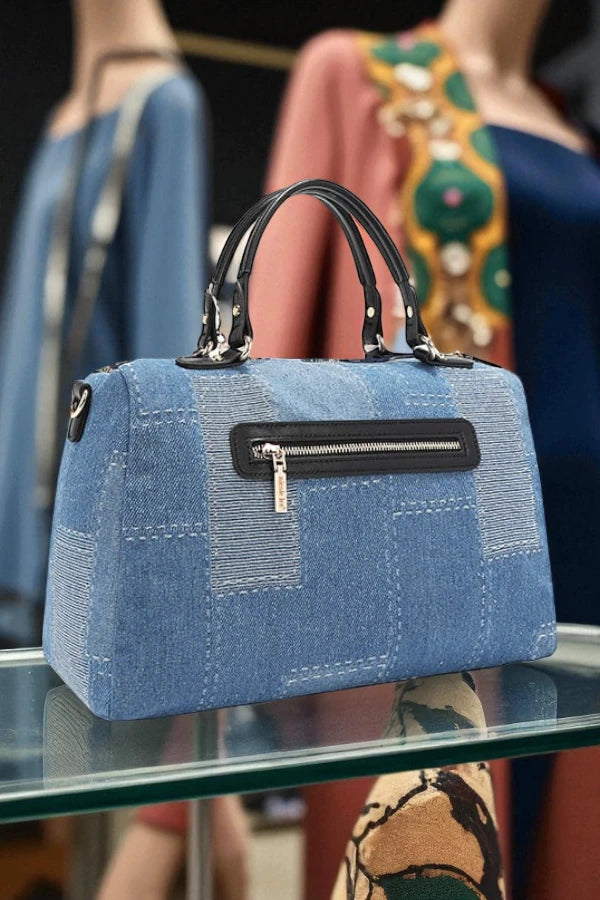 Nicole Lee USA Boho Chic Bosque De Amor Denim Boston Bag - NeoKira Unlimited