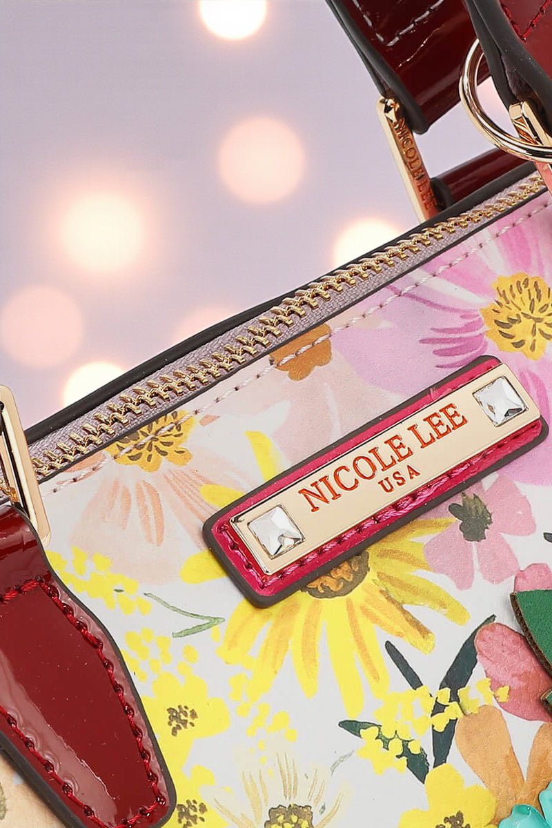 Nicole Lee USA Dreams Blossom Dome Handbag Floral Glam - NeoKira Unlimited
