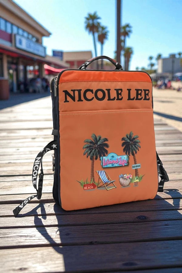 Nicole Lee USA Vintage Tropical Aesthetic Multi-Pocket Travel Backpack - NeoKira Unlimited