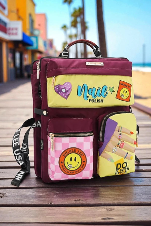 Nicole Lee USA Vintage Tropical Aesthetic Multi-Pocket Travel Backpack - NeoKira Unlimited
