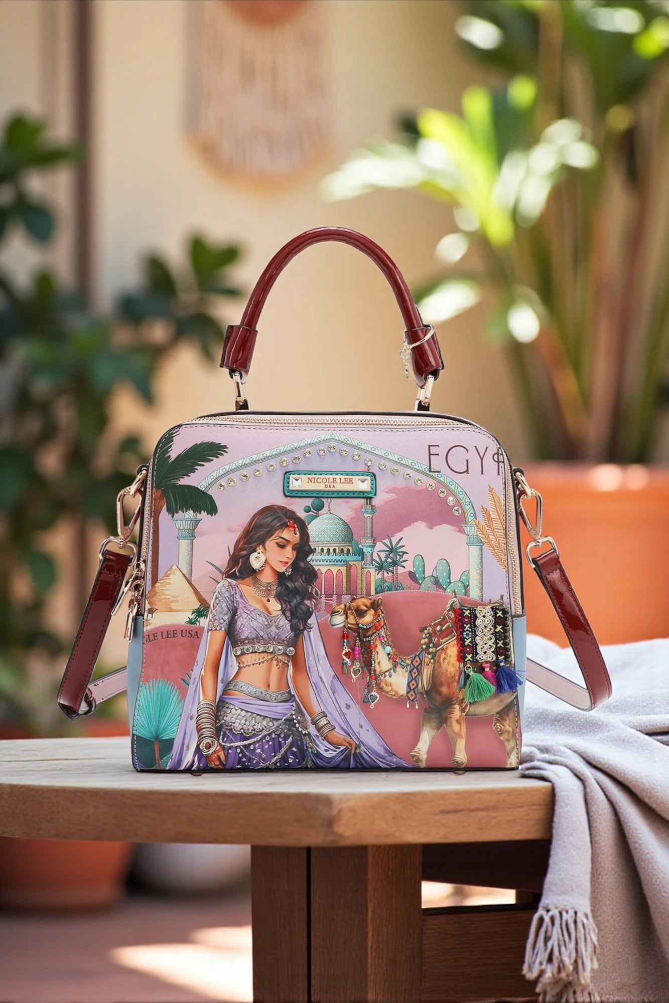 Nicole Lee USA Queen Cleopatra Handbag Statement Boho Glam Bag - NeoKira Unlimited