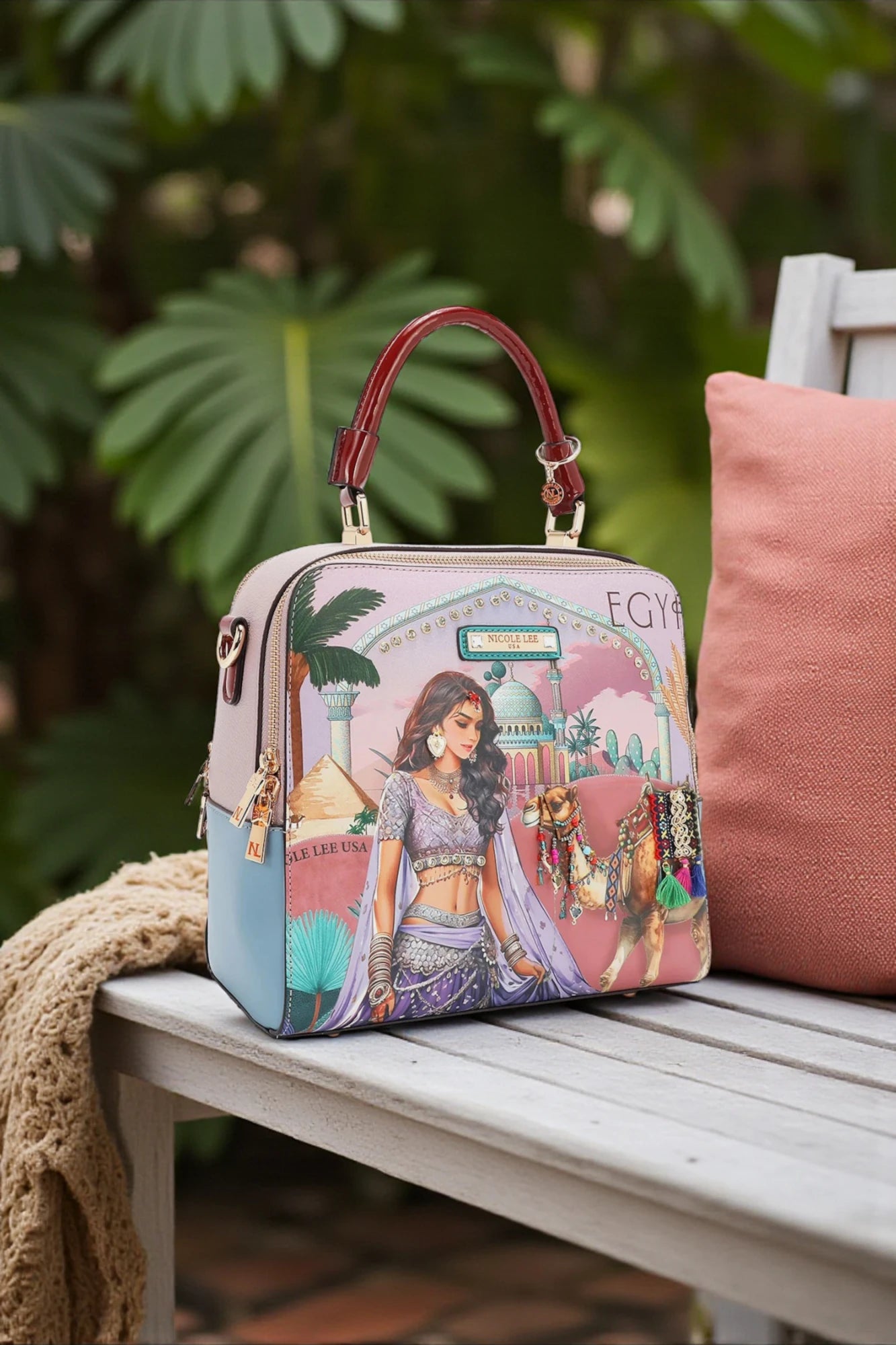 Nicole Lee USA Queen Cleopatra Handbag Statement Boho Glam Bag - NeoKira Unlimited