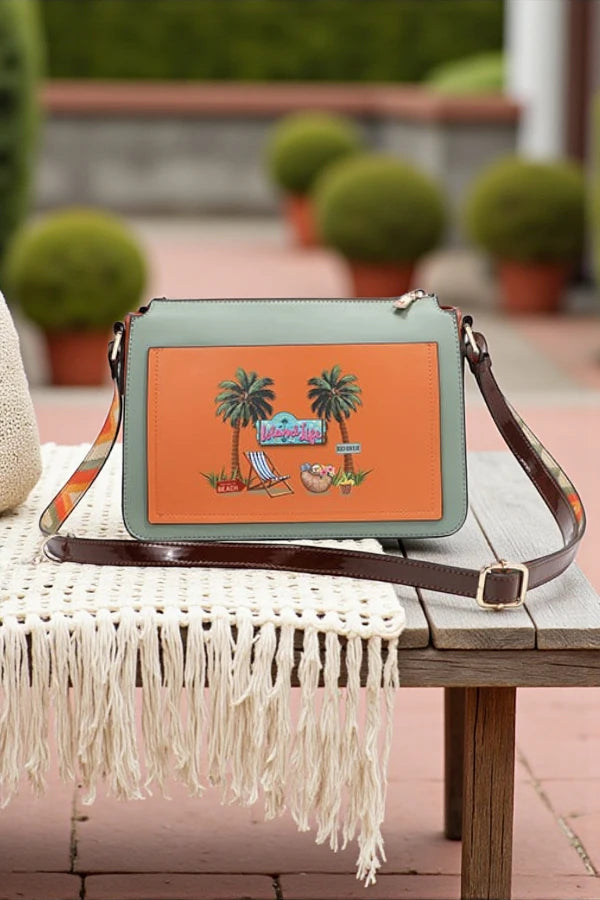 Nicole Lee USA Sun and Sand Crossbody Bag Coastal Boho Chic Resort Style - NeoKira Unlimited