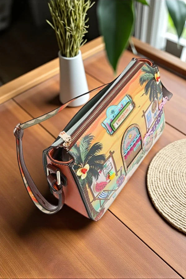 Nicole Lee USA Sun and Sand Crossbody Bag Coastal Boho Chic Resort Style - NeoKira Unlimited