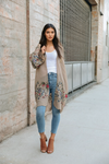 Flower Child Long Kimono Cardigan Kimono Leto Collection Mocha  