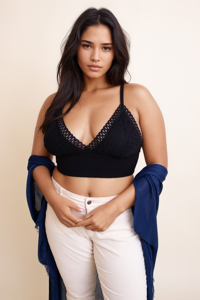 Curvy Waistband Loop Lace Brami – Elegant Plus Size Lace Detail - NeoKira Unlimited