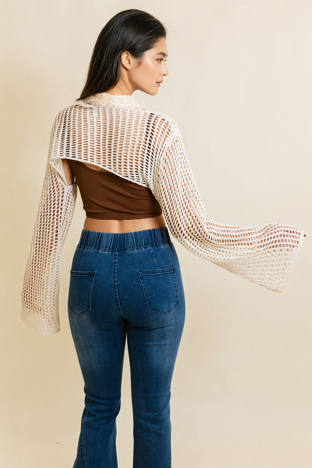 Loom Knitted Cropped Sweater Top Leto Collection   