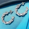 TWISTED C-Hoop Earrings NeoKira Unlimited Silver  