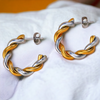 TWISTED C-Hoop Earrings NeoKira Unlimited Gold/Silver  