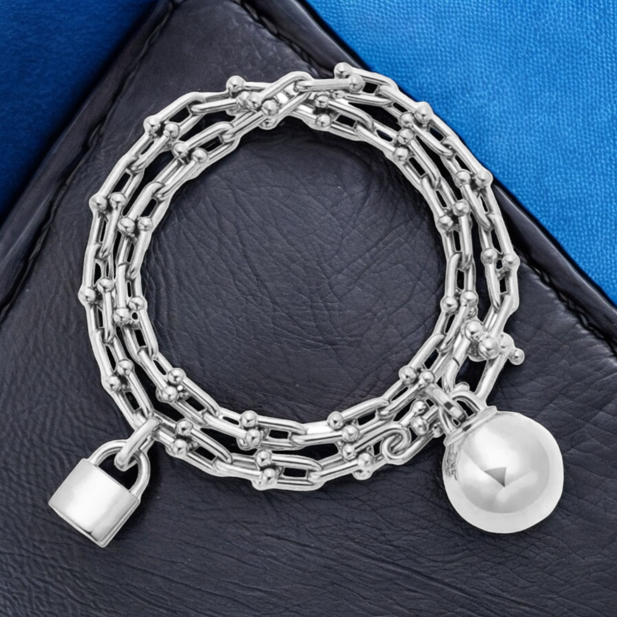 Horseshoe Chain Ball and Lock Pendant Bracelet Bracelets NeoKira Unlimited   