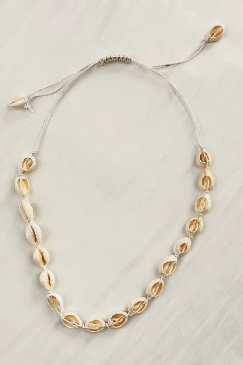 Adjustable Seashell Necklace One Size Coastal Jewelry 🐚🌊 - NeoKira Unlimited