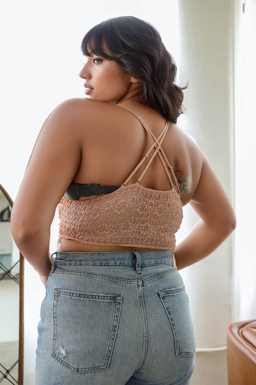 Crochet Daisy Longline Bralette Plus - NeoKira Unlimited