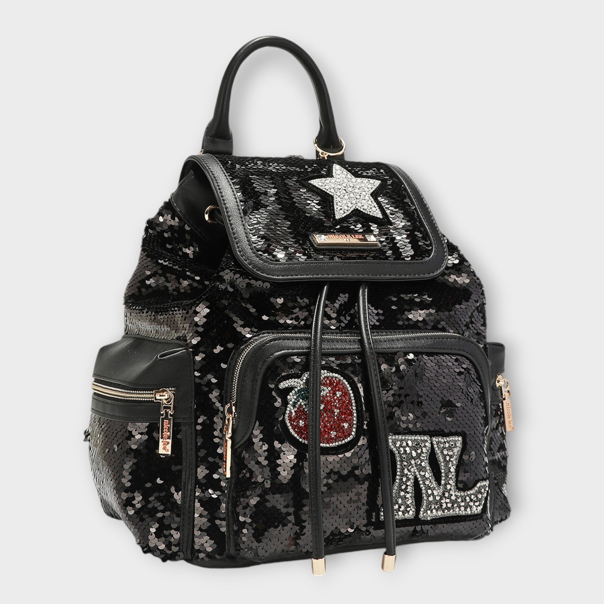 Nicole Lee USA Sequin Patch Backpack