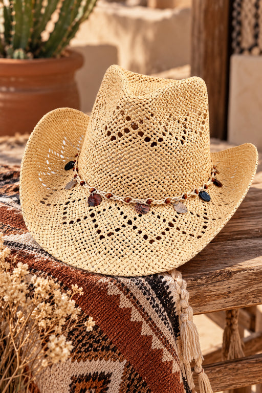 Woven Wide Brim Cowboy Hat – Textured Western Style - NeoKira Unlimited