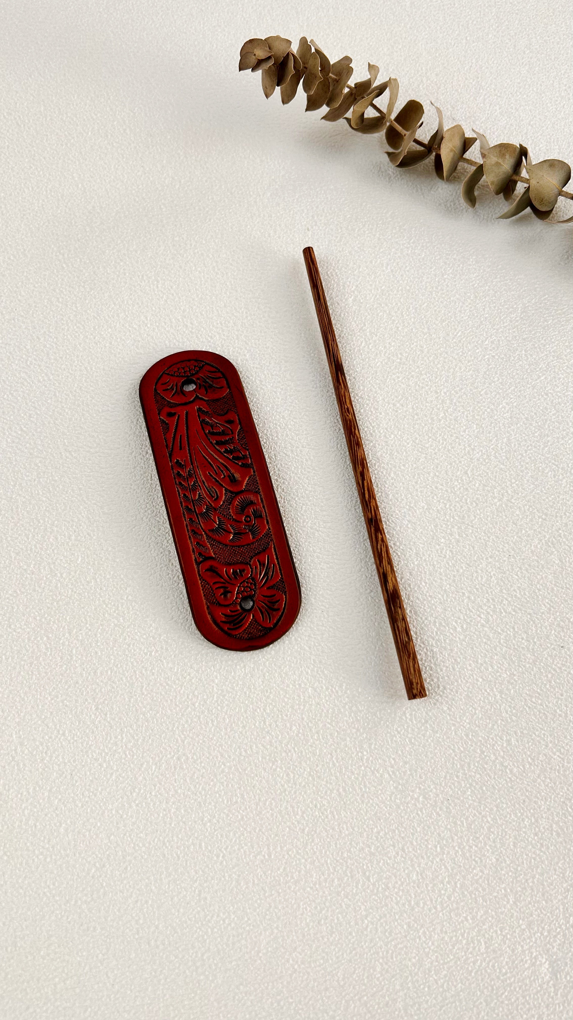 Western Tooled Leather Hair Stick – Cowgirl Styling Accent - NeoKira Unlimited