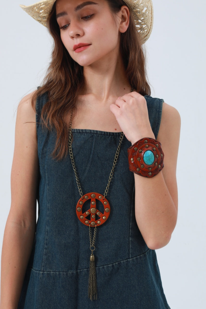 Boho Peace Pendant Necklace - Simple & Symbolic - NeoKira Unlimited