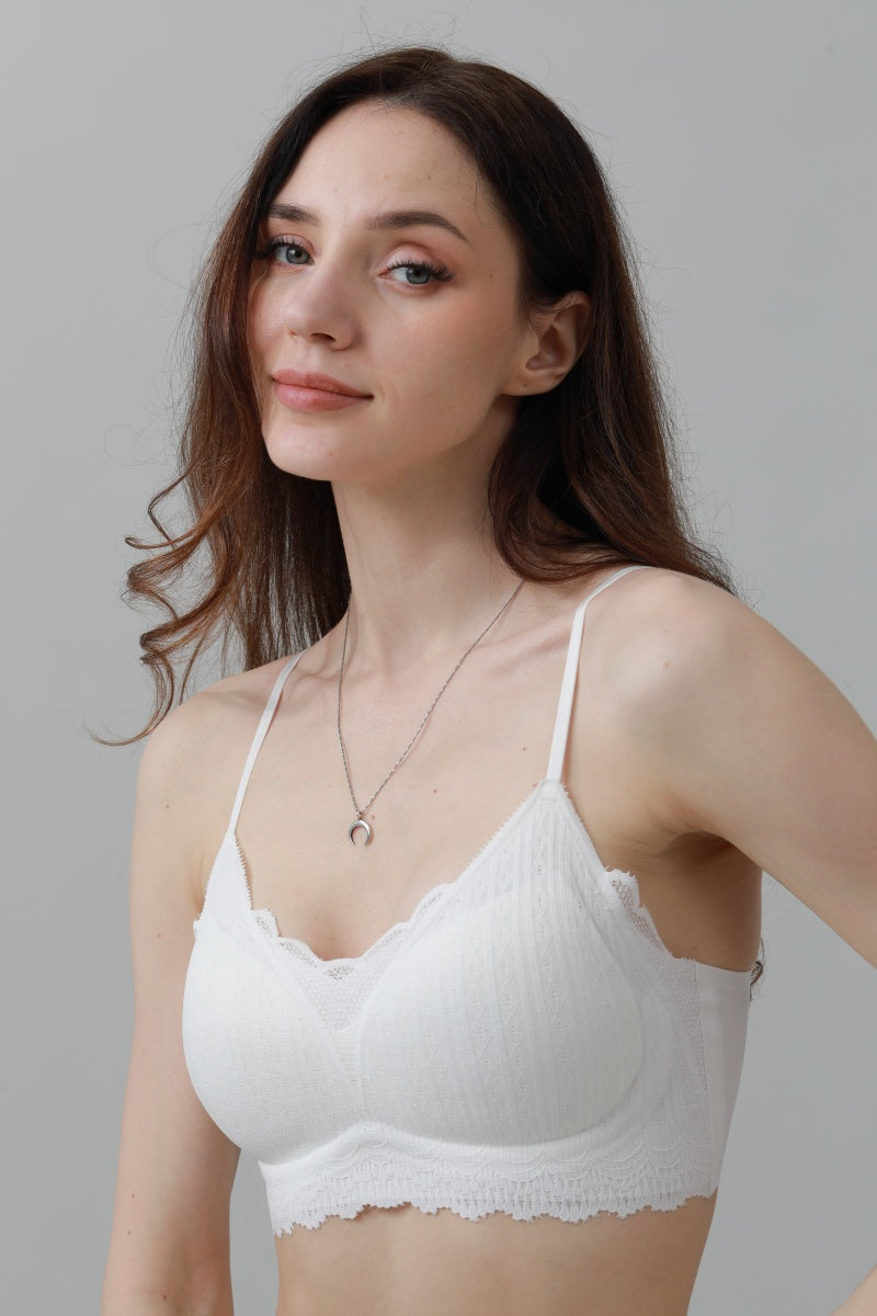 CloudSoft Wireless Bra – Lace Detail & Invisible Fit - NeoKira Unlimited