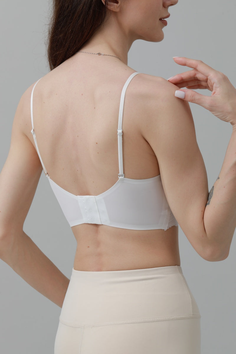 CloudSoft Wireless Bra – Lace Detail & Invisible Fit 🌸☁️ - NeoKira Unlimited