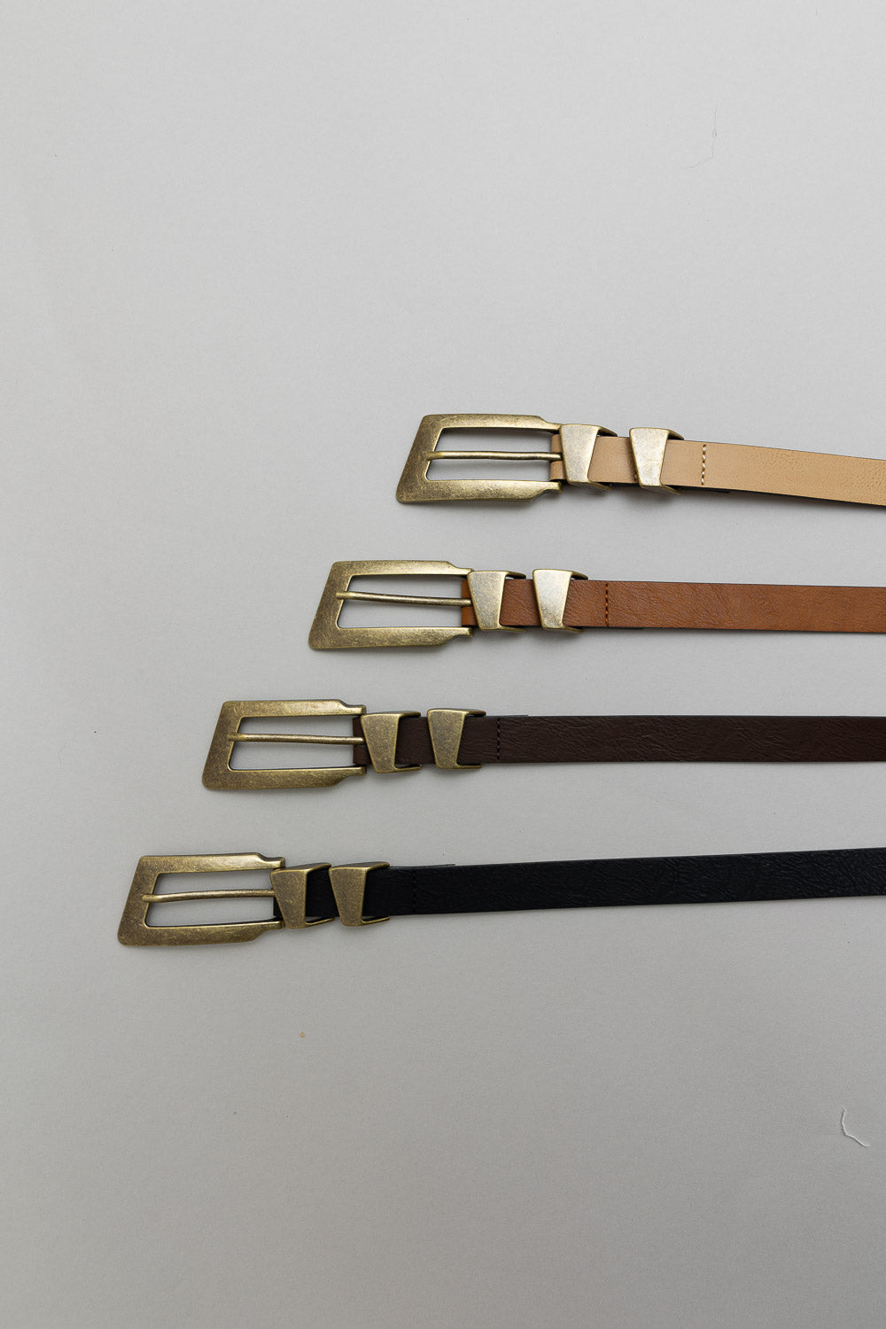 Minimalist Vegan Leather Belt – Sleek & Adjustable Buckle Strap - NeoKira Unlimited