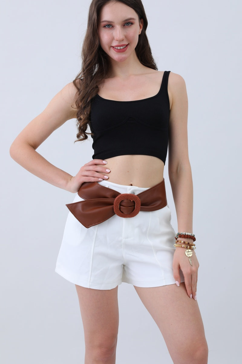 Sleek Faux Leather Belt – Minimalist Trackline Design - NeoKira Unlimited