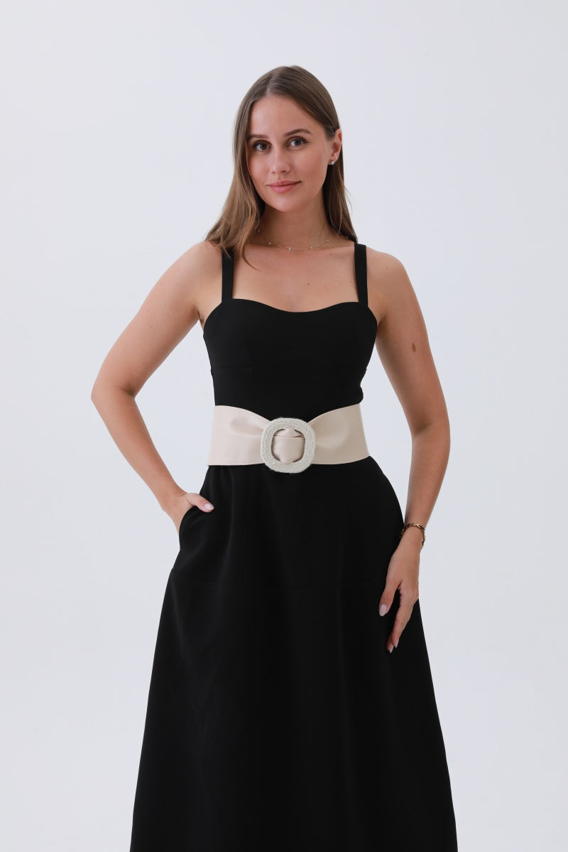 Sleek Faux Leather Belt – Minimalist Trackline Design - NeoKira Unlimited