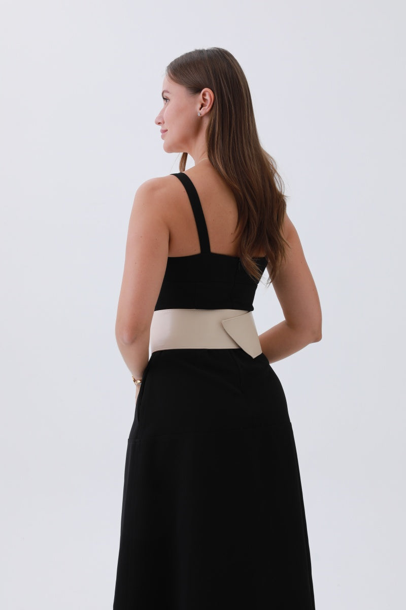 Sleek Faux Leather Belt – Minimalist Trackline Design - NeoKira Unlimited